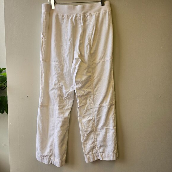 Valerie Stevens Womens White Linen Blend Pull-On Wide Leg Pants 8P - Picture 4 of 9